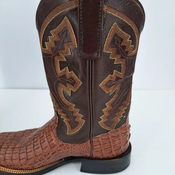 Anderson Bean Caiman western cowboy boots. Brown Women's 8 Mens 6.5