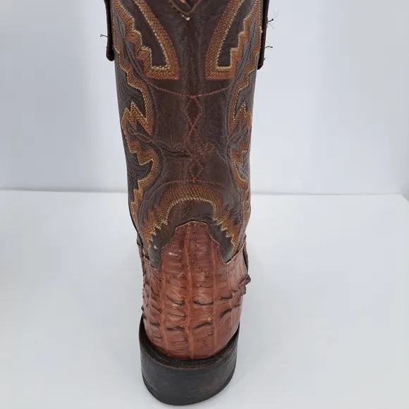 Anderson Bean Caiman western cowboy boots. Brown Women's 8 Mens 6.5