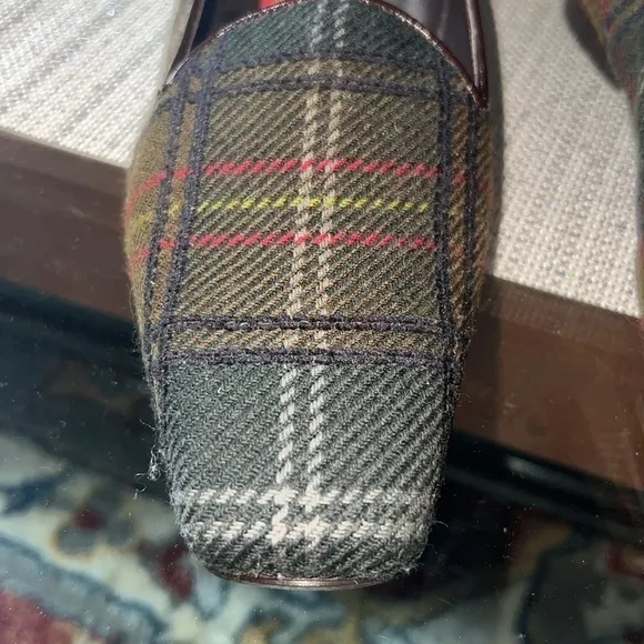 Andrea Pfister   loafers , size10, made in Italy, window plaid, leather soles