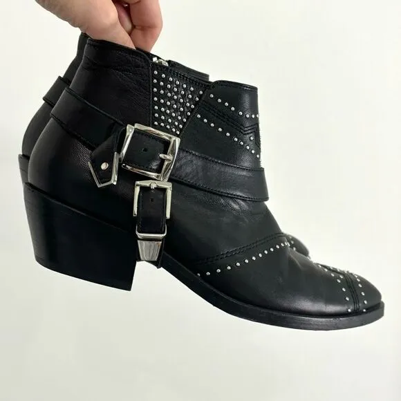 Anine Bing Boots Bianca Ankle Western Studded  Boots
