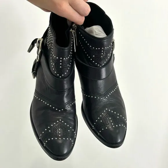 Anine Bing Boots Bianca Ankle Western Studded  Boots
