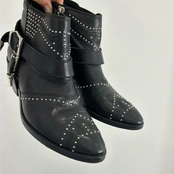 Anine Bing Boots Bianca Ankle Western Studded  Boots