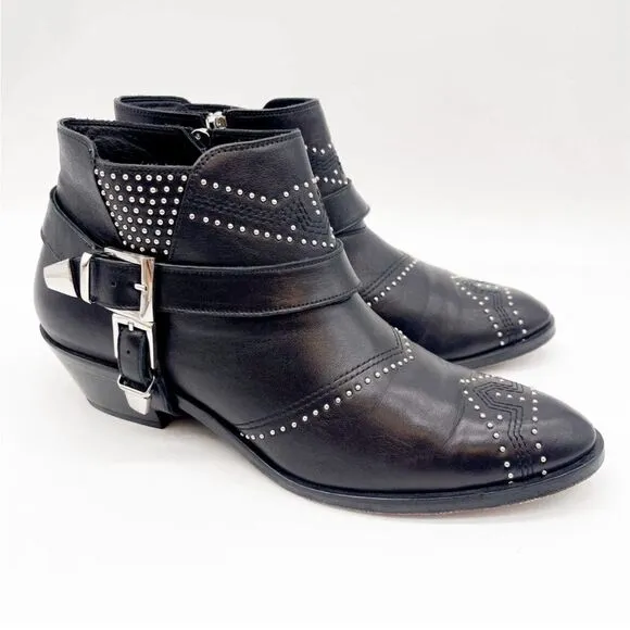Anine Bing Boots Bianca Ankle Western Studded  Boots