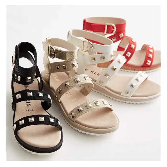Anne Klein Studded Gold Sandals