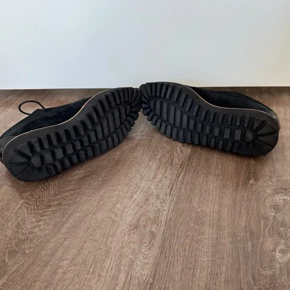 Anthropologie ALL BLACK platform oxford flats SZ 40 or 8.5US $296 MSRP