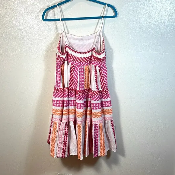 ANTHROPOLOGIE Devotion twins Embroidered Square-Neck Mini Dress size Medium
