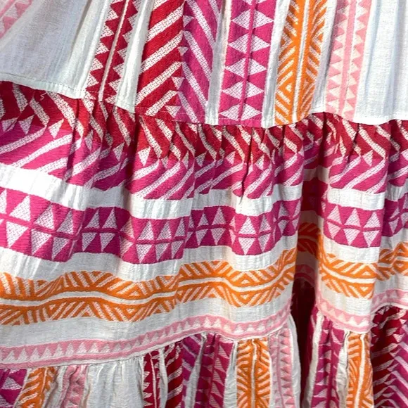 ANTHROPOLOGIE Devotion twins Embroidered Square-Neck Mini Dress size Medium