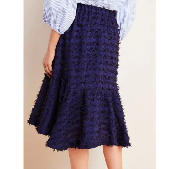 Anthropologie Maeve Miranda Textured Midi Skirt