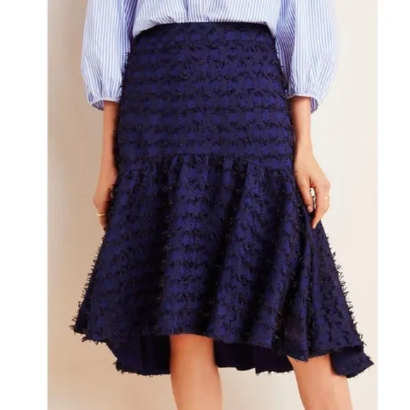 Anthropologie Maeve Miranda Textured Midi Skirt