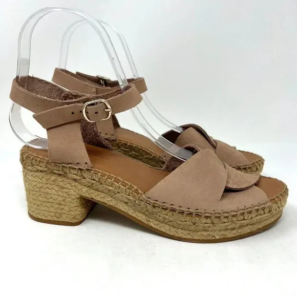 Anthropologie Naguisa Espadrille Sandals Buldo Stone Endless Summer EU 38 U.S. 8