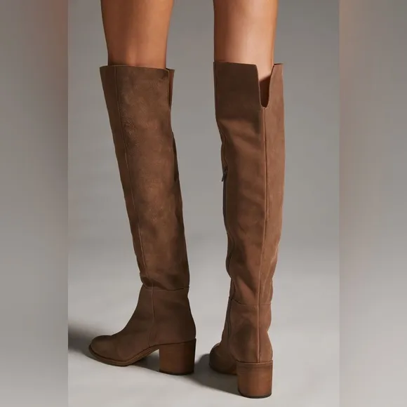 Anthropologie Over-the-Knee Suede Block-Heel Boots