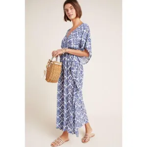 Anthropologie Rujuta Sheth Juillet Caftan Printed Resortwear Vacation Boho M/L