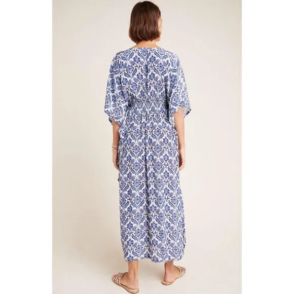 Anthropologie Rujuta Sheth Juillet Caftan Printed Resortwear Vacation Boho M/L