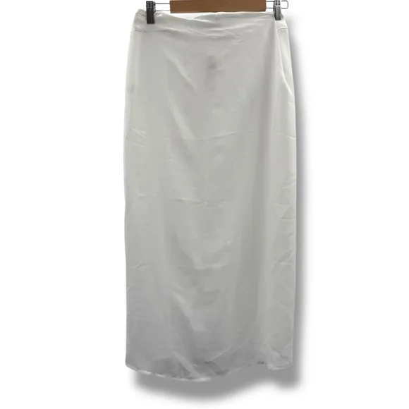 Anthropologie‎ Sunday in Brooklyn White Sheer Side Slit Maxi Skirt Sz XS NEW