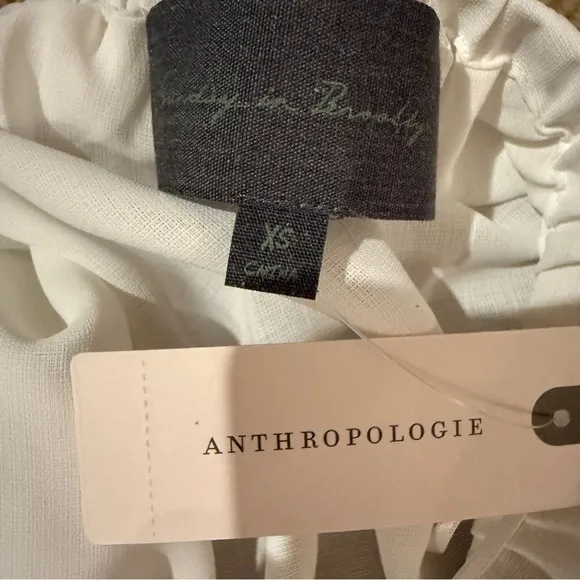 Anthropologie‎ Sunday in Brooklyn White Sheer Side Slit Maxi Skirt Sz XS NEW