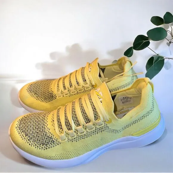 APL Women's TechLoom Performance Breeze Sneakers Bright Yellow Lightweight Shoe
