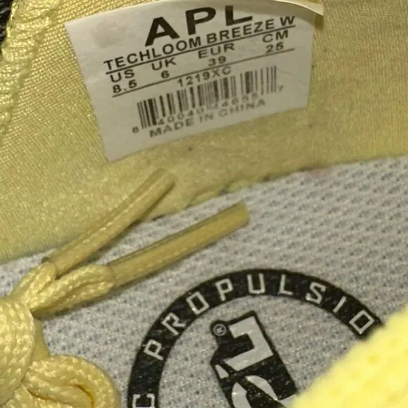 APL Women's TechLoom Performance Breeze Sneakers Bright Yellow Lightweight Shoe