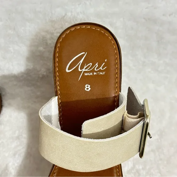 Apri Italian Wedge Sandals Platform Shoes Buckle Open Toe Straps Buckle