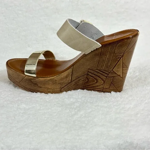 Apri Italian Wedge Sandals Platform Shoes Buckle Open Toe Straps Buckle