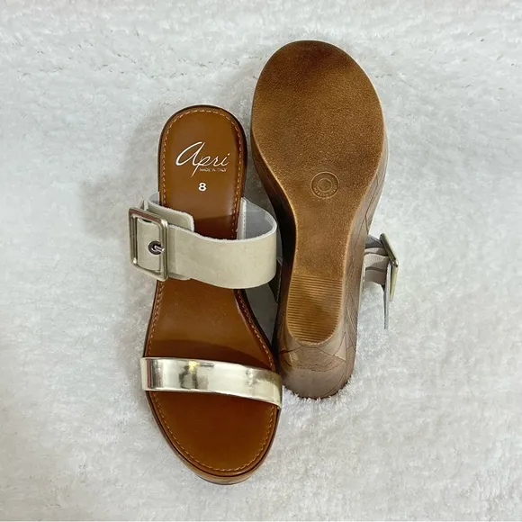 Apri Italian Wedge Sandals Platform Shoes Buckle Open Toe Straps Buckle
