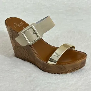 Apri Italian Wedge Sandals Platform Shoes Buckle Open Toe Straps Buckle