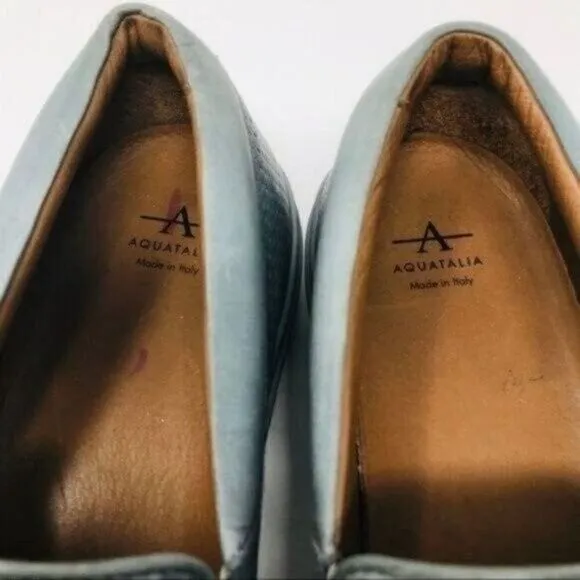 Aquatalia Anderson mens loafers Loafer 11 BoxT embossed gray leather