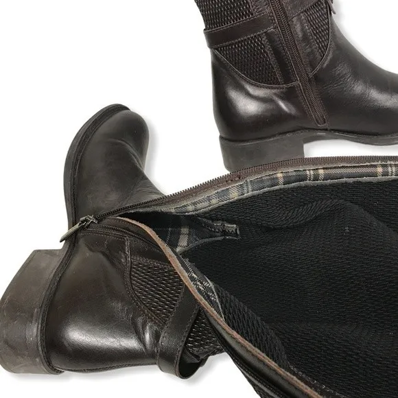 Aquatalia Riding Boots Tall Upswing    Espresso Brown Calfskin Leather 7.5