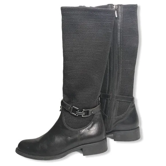 Aquatalia Riding Boots Tall Upswing    Espresso Brown Calfskin Leather 7.5