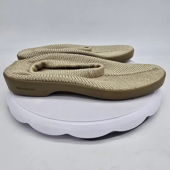 Arcopedico Shoe Women's 7 / 40 Elio Parodi Biege Knit Mesh Comfort Flats Vegan