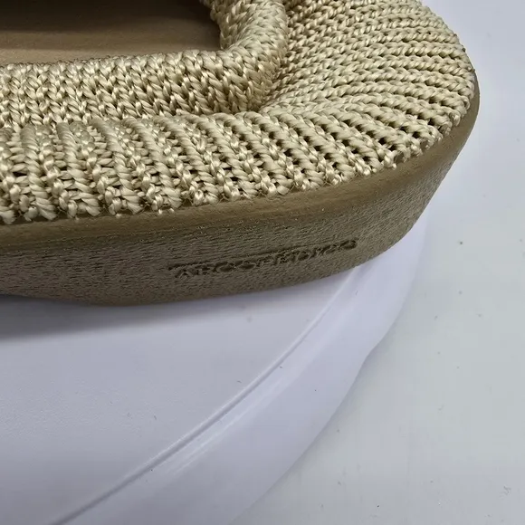 Arcopedico Shoe Women's 7 / 40 Elio Parodi Biege Knit Mesh Comfort Flats Vegan