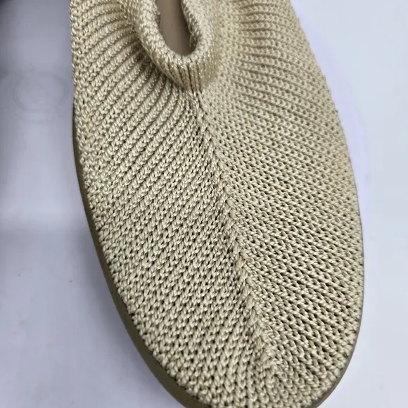 Arcopedico Shoe Women's 7 / 40 Elio Parodi Biege Knit Mesh Comfort Flats Vegan