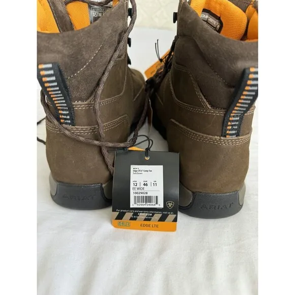 ARIAT Edge LTE SIZE 12EE 6”comp Toe Dark Brown