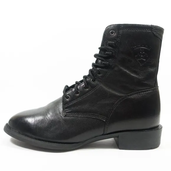 Ariat Heritage Leather Lace Up Boots - Men's Size 10 EE Wide - Black