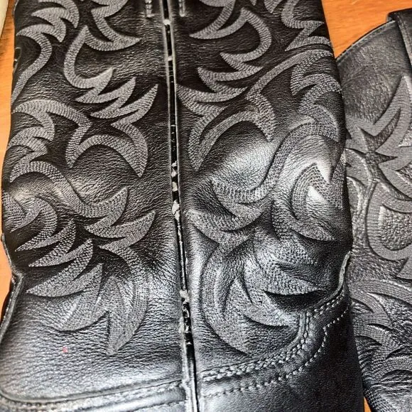 Ariat Heritage Pointed Toe Western Boots Men 9D Deertan Black Leather 34770