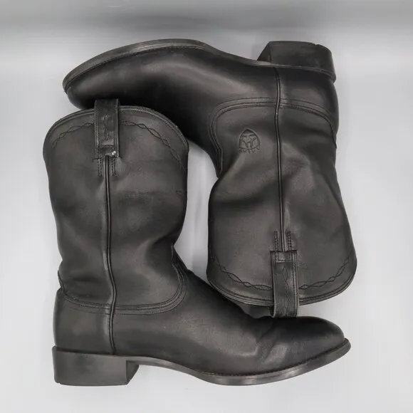 Ariat Heritage Roper Western Boots Men 10D Black Ranch Wear Leather Cowboy Rodeo