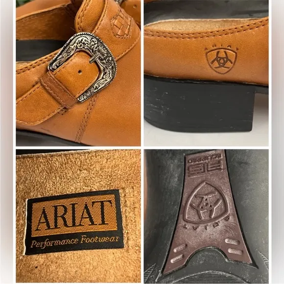Ariat Mule Camel Shooties BootiesSlide WesternPointed Toe Heritage Size 9.5B