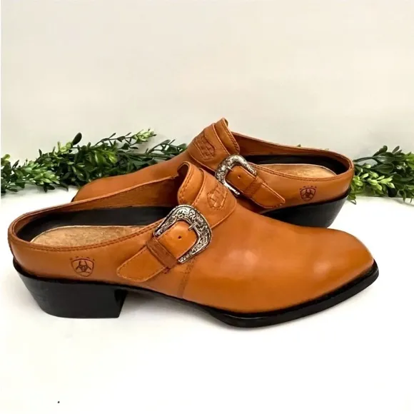Ariat Mule Camel Shooties BootiesSlide WesternPointed Toe Heritage Size 9.5B