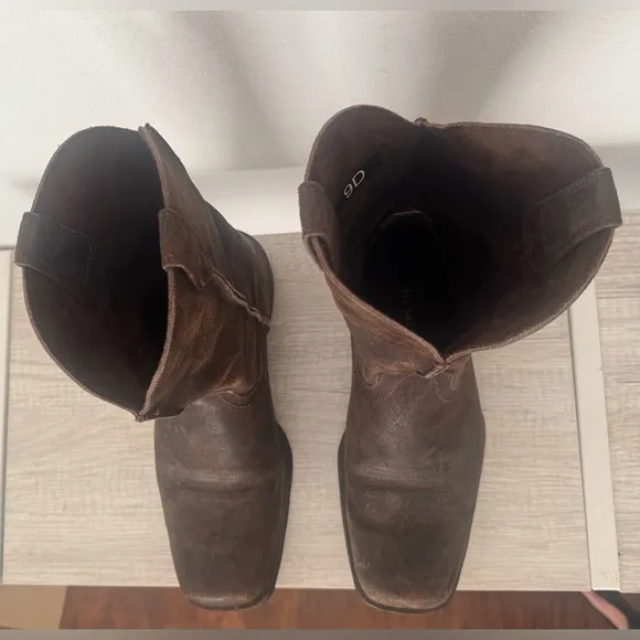 Ariat Rambler Antiqued Brown Square Toe Boots Leather Western Country Size 9 D