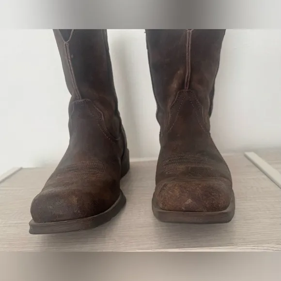 Ariat Rambler Antiqued Brown Square Toe Boots Leather Western Country Size 9 D