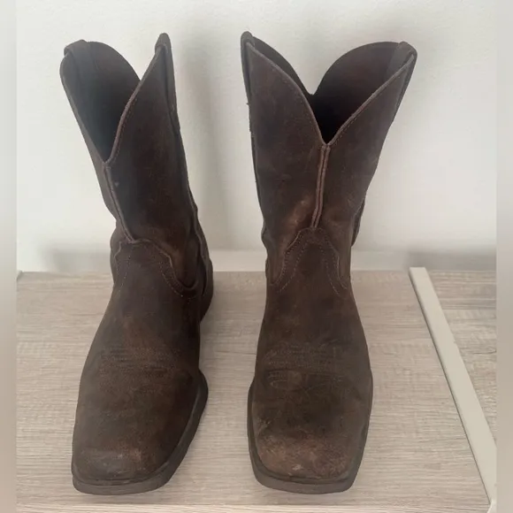 Ariat Rambler Antiqued Brown Square Toe Boots Leather Western Country Size 9 D