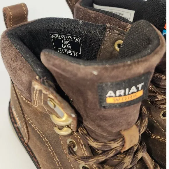 ARIAT Women's Riveter 6&quot; Waterproof Composite Toe Work Boots 7.5B