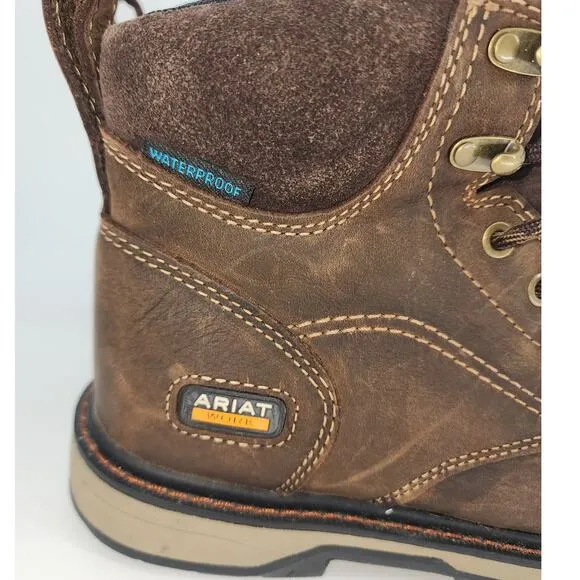 ARIAT Women's Riveter 6&quot; Waterproof Composite Toe Work Boots 7.5B
