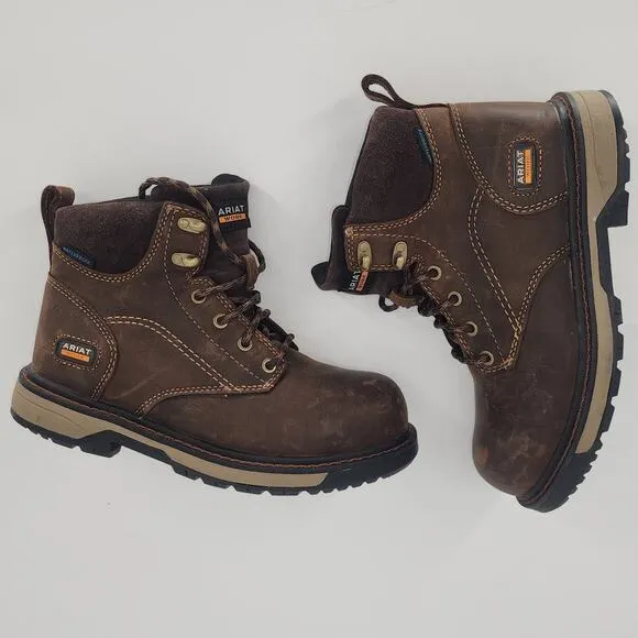 ARIAT Women's Riveter 6&quot; Waterproof Composite Toe Work Boots 7.5B
