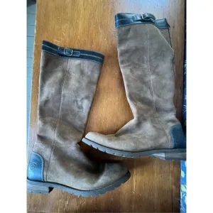 Ariat brown with navy blue leather tall boots 10