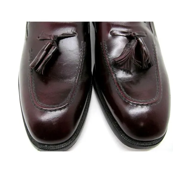 Austin Reed Of Regent Street Mens Burgundy Leather Tasseled Loafers Size US 9 M