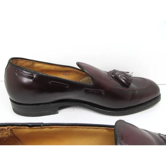 Austin Reed Of Regent Street Mens Burgundy Leather Tasseled Loafers Size US 9 M