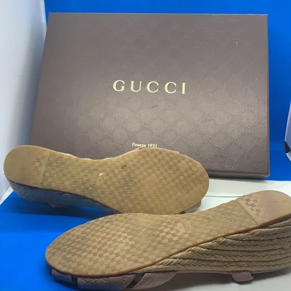 Authentic Gucci Sandals Espadrille  294362, Size EU 37 1/2 US 7 1/2- mystic Pink