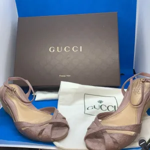Authentic Gucci Sandals Espadrille  294362, Size EU 37 1/2 US 7 1/2- mystic Pink