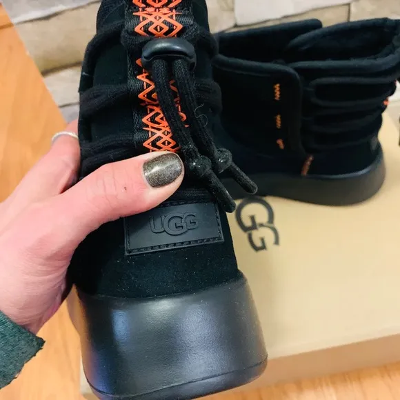 Authentic UGG BOOM Ankle lace back boots NIB