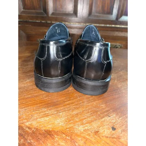 Bacco Bucci  Black Patent Leather  Top Strap Detail Made n Italy  Loafers  10.5W
